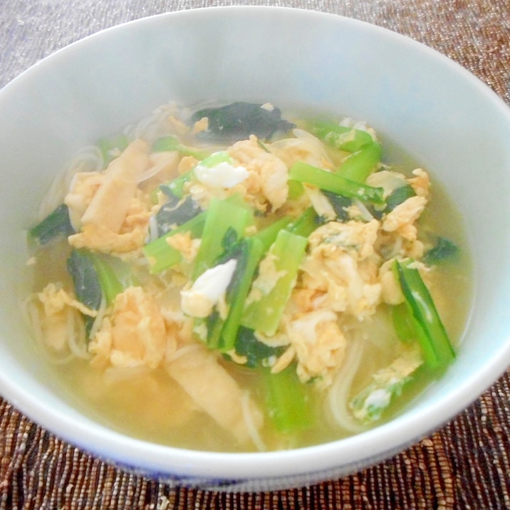 小松菜と卵の簡単煮麺
